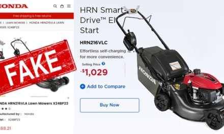 Website giả mạo bán máy cắt cỏ Honda giảm giá 90%